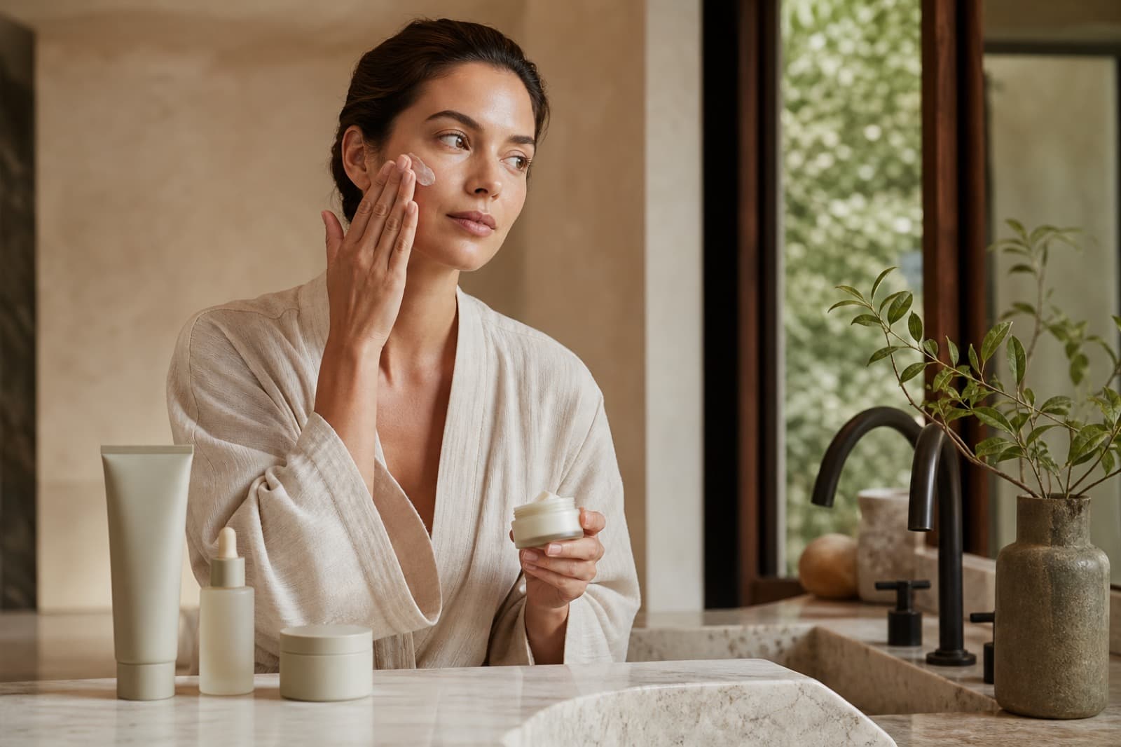 Morning skincare routine with Lumière products